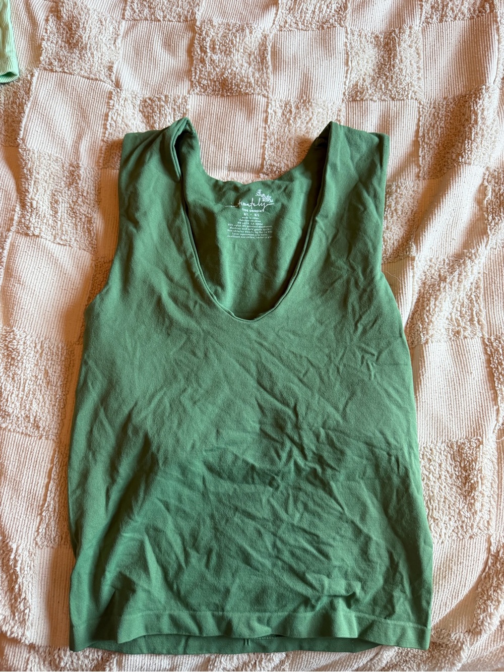 Free People Olive Green Scoop Neck Tank